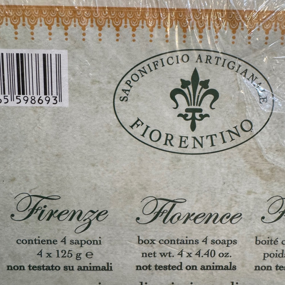 Saponificio Artigianale Fiorentino Italy Soap Set 4 Bars Florence Floral Box - Picture 8 of 9